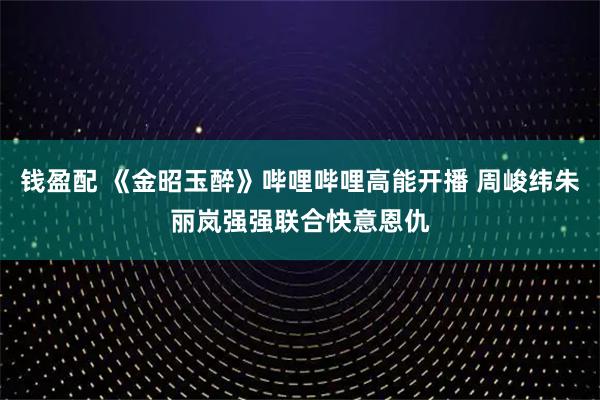 钱盈配 《金昭玉醉》哔哩哔哩高能开播 周峻纬朱丽岚强强联合快意恩仇