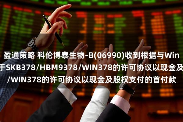 盈通策略 科伦博泰生物-B(06990)收到根据与Windward Bio AG关于SKB378/HBM9378/WIN378的许可协议以现金及股权支付的首付款